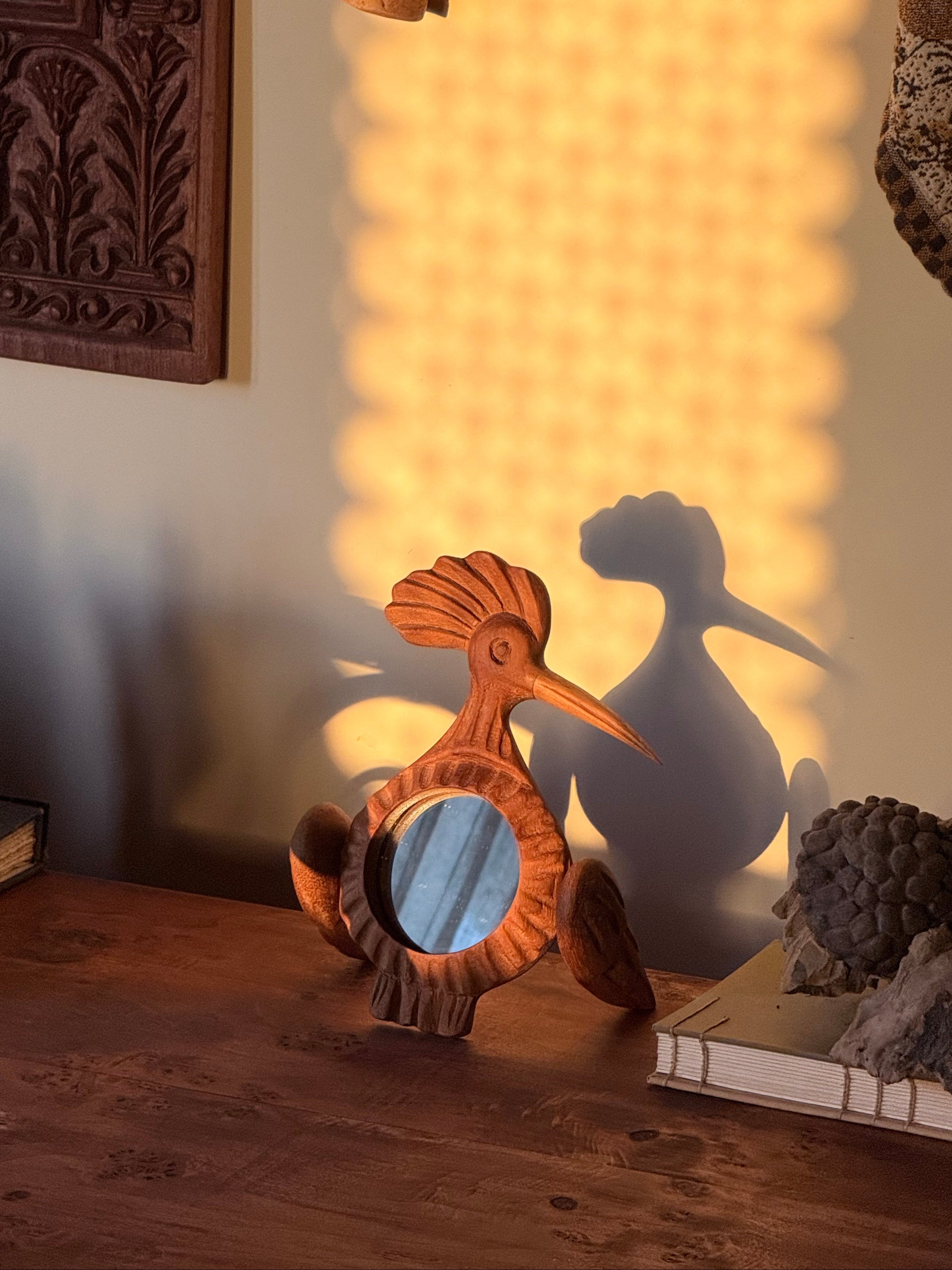 Hoopoe Teak Wood Freestanding Mirror