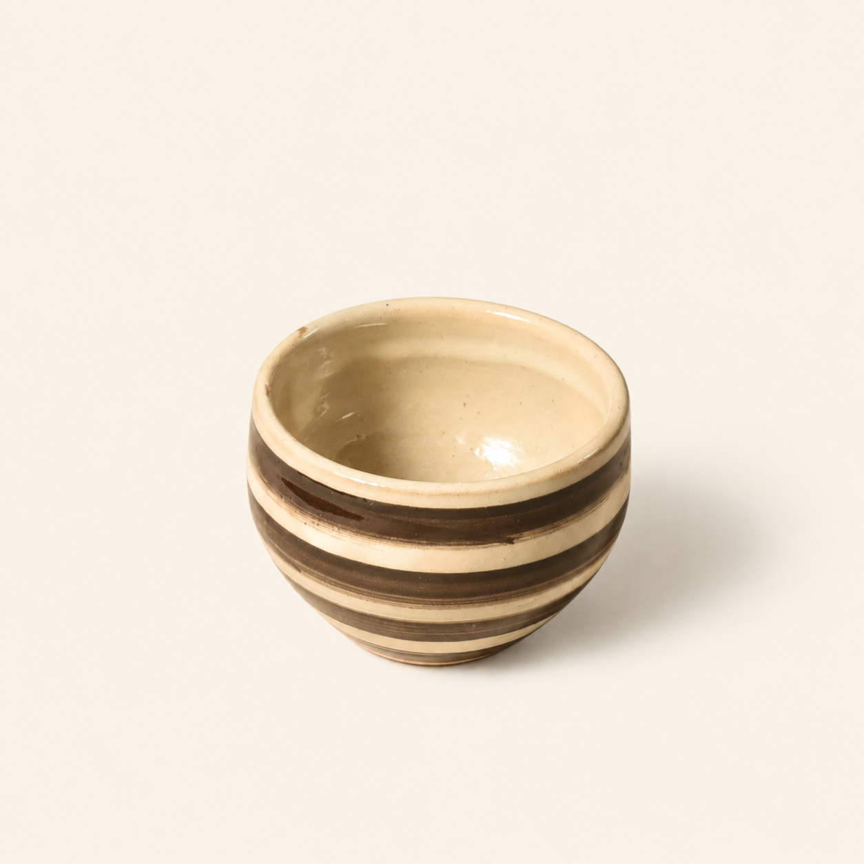 Small Black Striped Ceramic Cup