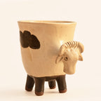 Handcrafted Ceramic Buffalo Bowl (16 × 13 cm)