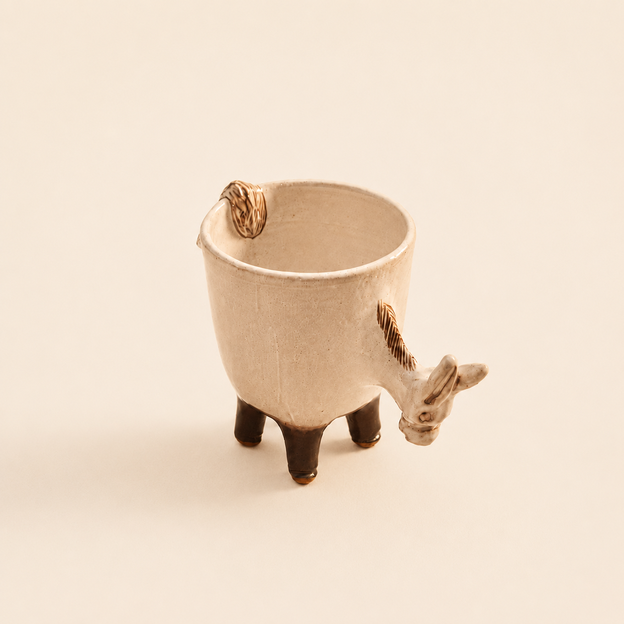 Handcrafted Ceramic Donkey Bowl (16 × 13 cm)
