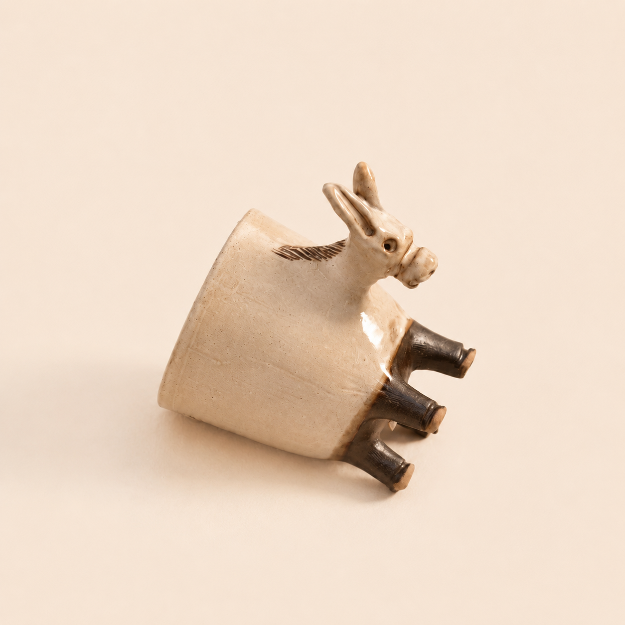 Handcrafted Ceramic Donkey Bowl (16 × 13 cm)