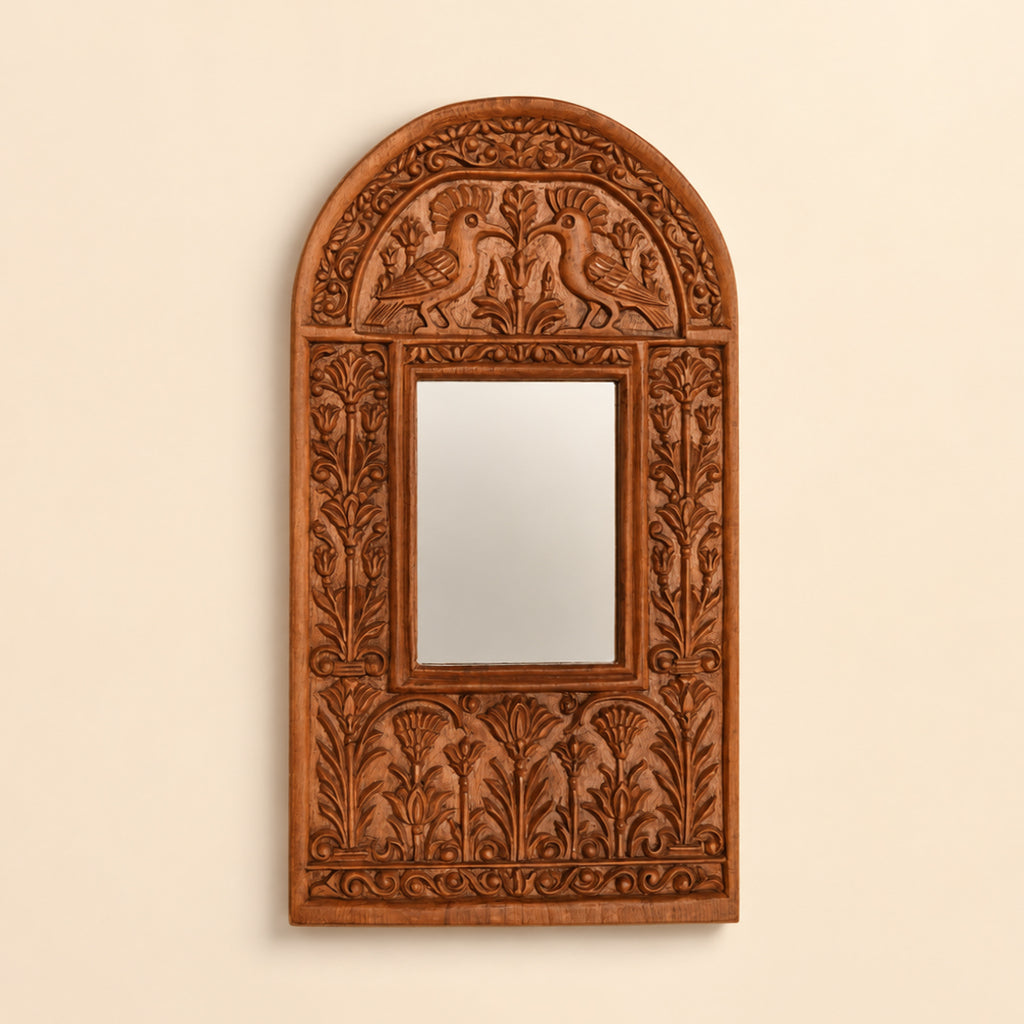 hand carved Hoopoe mirror