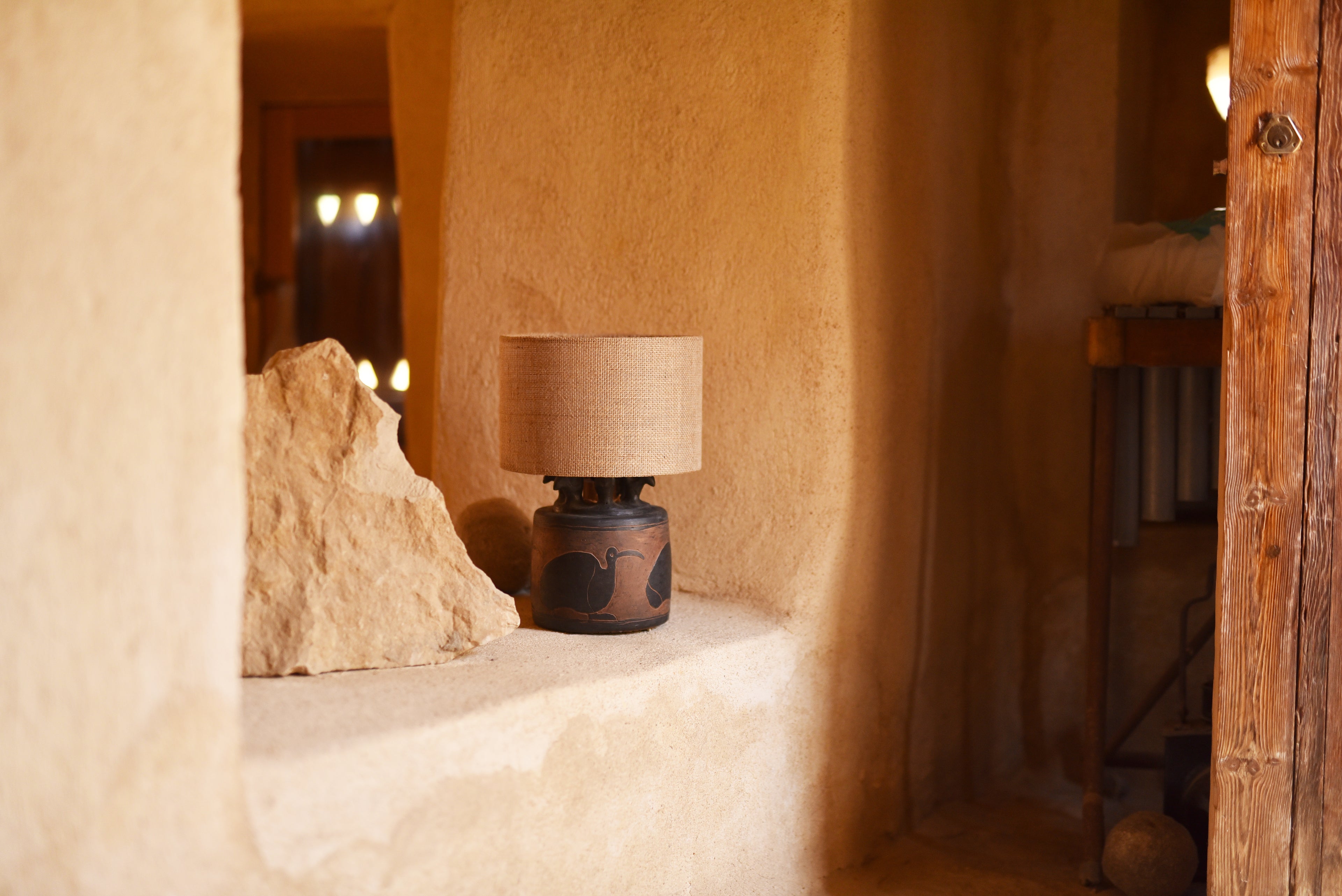 Small hand carved Hoopoe mirror