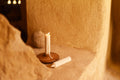 Round Teak Wood Candle Holder Tray – 16 cm Diameter