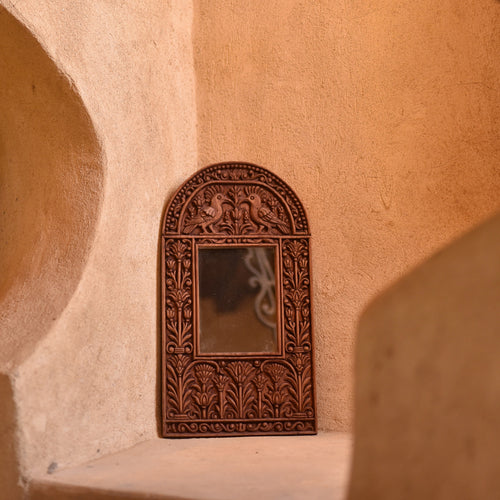 hand carved Hoopoe mirror
