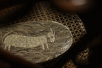 Flat Raku Plate with Hand-Carved Donkey Motif