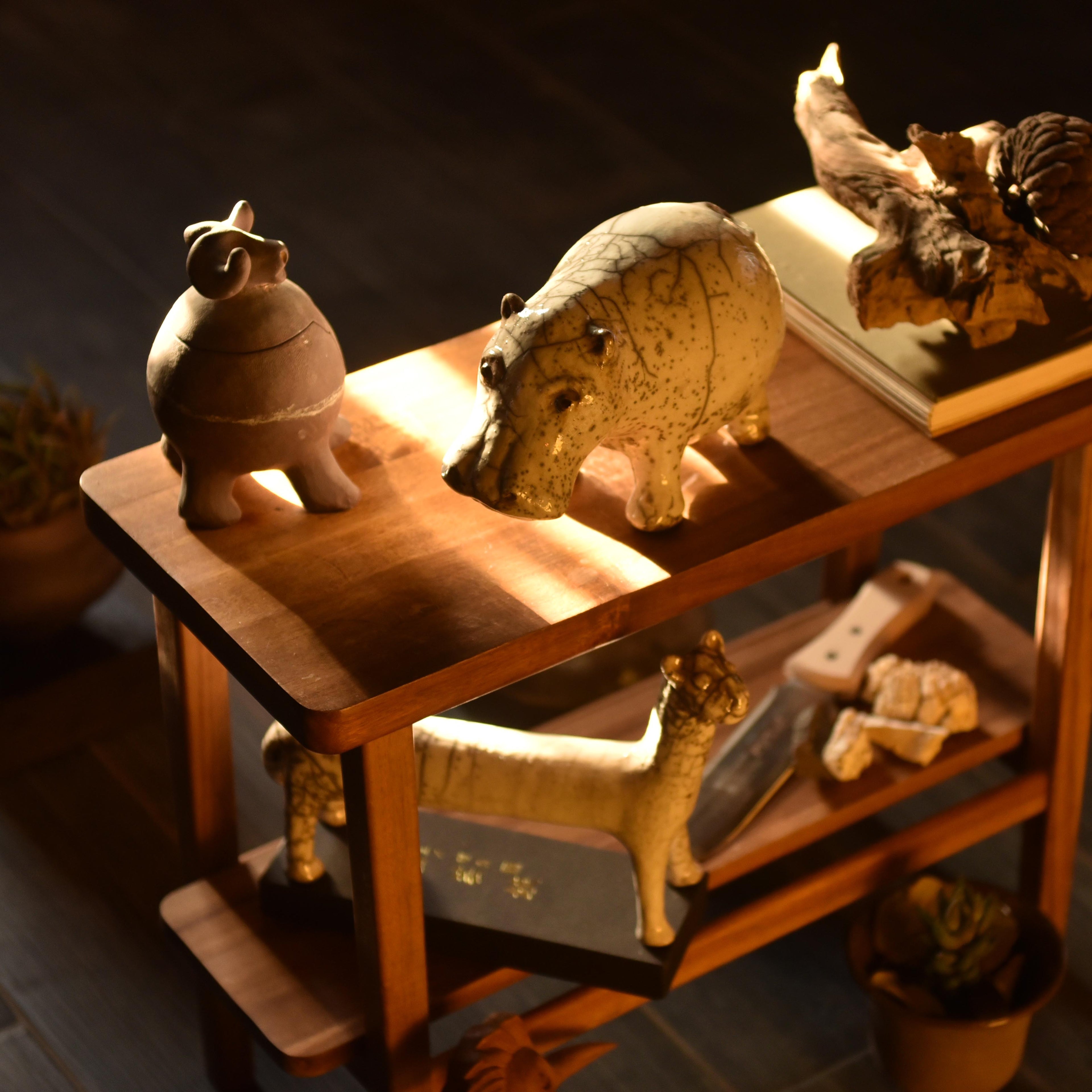 White Raku Hippopotamus