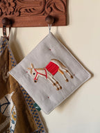 Donkey Embroidered Kitchen Pot Holders – Set of 2
