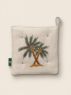 Palm Tree Embroidered Kitchen Pot Holder Set – Set of 2