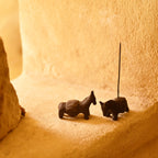 Handcrafted ceramic donkey incense holder