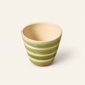 Handcrafted Green Striped Pottery Cup