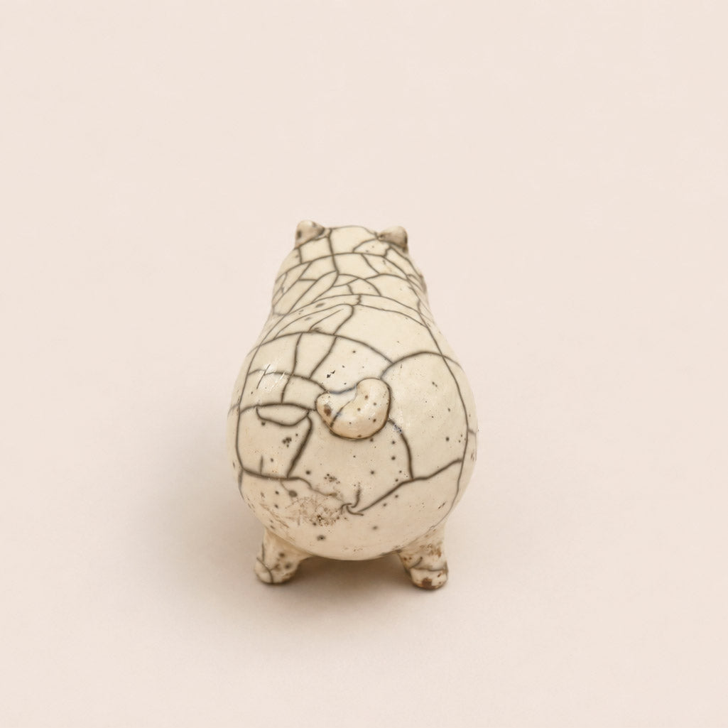 White Raku Hippopotamus