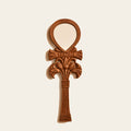 Hand-Carved Mahogany Pharaoh-Inspired Mirror