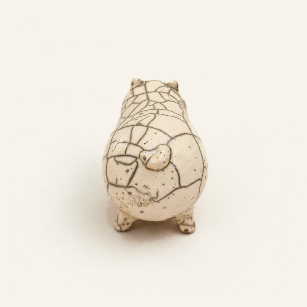 White Raku Hippopotamus