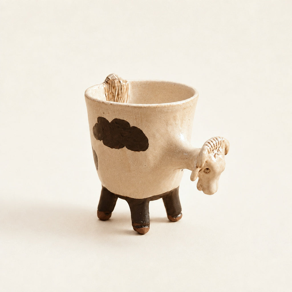 Handcrafted Ceramic Buffalo Bowl (16 × 13 cm)
